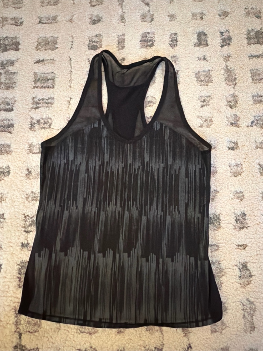 Lululemon Black Mesh Racerback Activewear Tank Top Size No Size Tag Best for S